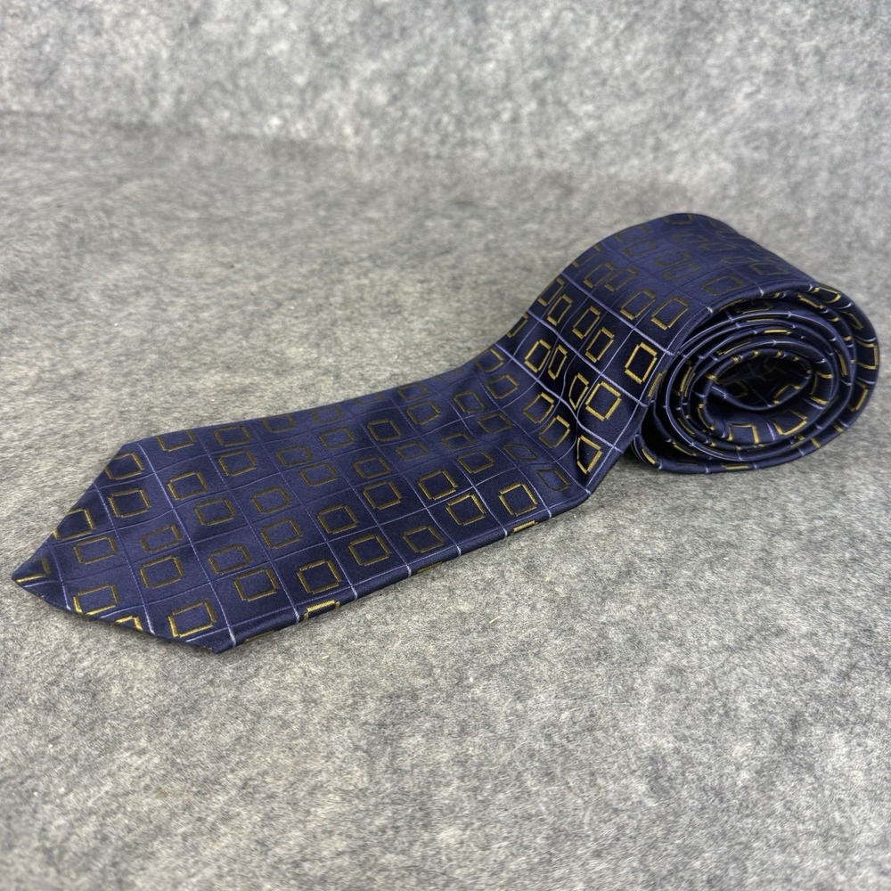 Ted Baker London Men's 100% Silk Blue And Gold Tie Tailored‎ In USA